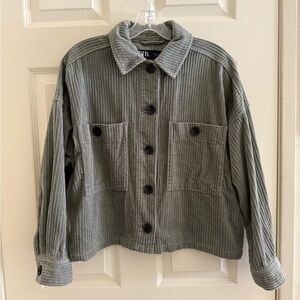 Zara Sage Green Corduroy Women's Jacket